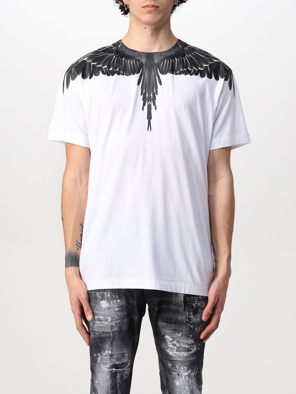 マルセロバーロン メンズ Tシャツ トップス Icon Wings T-shirt Black