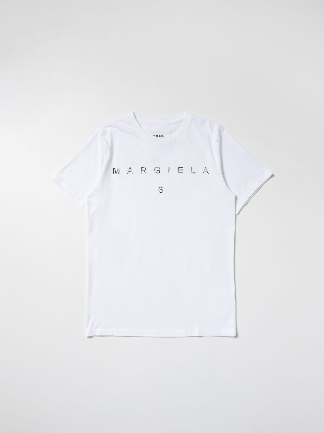 T-shirt Mm6 Maison Margiela: T-shirt MM6 Maison Margiela con logo bianco 1