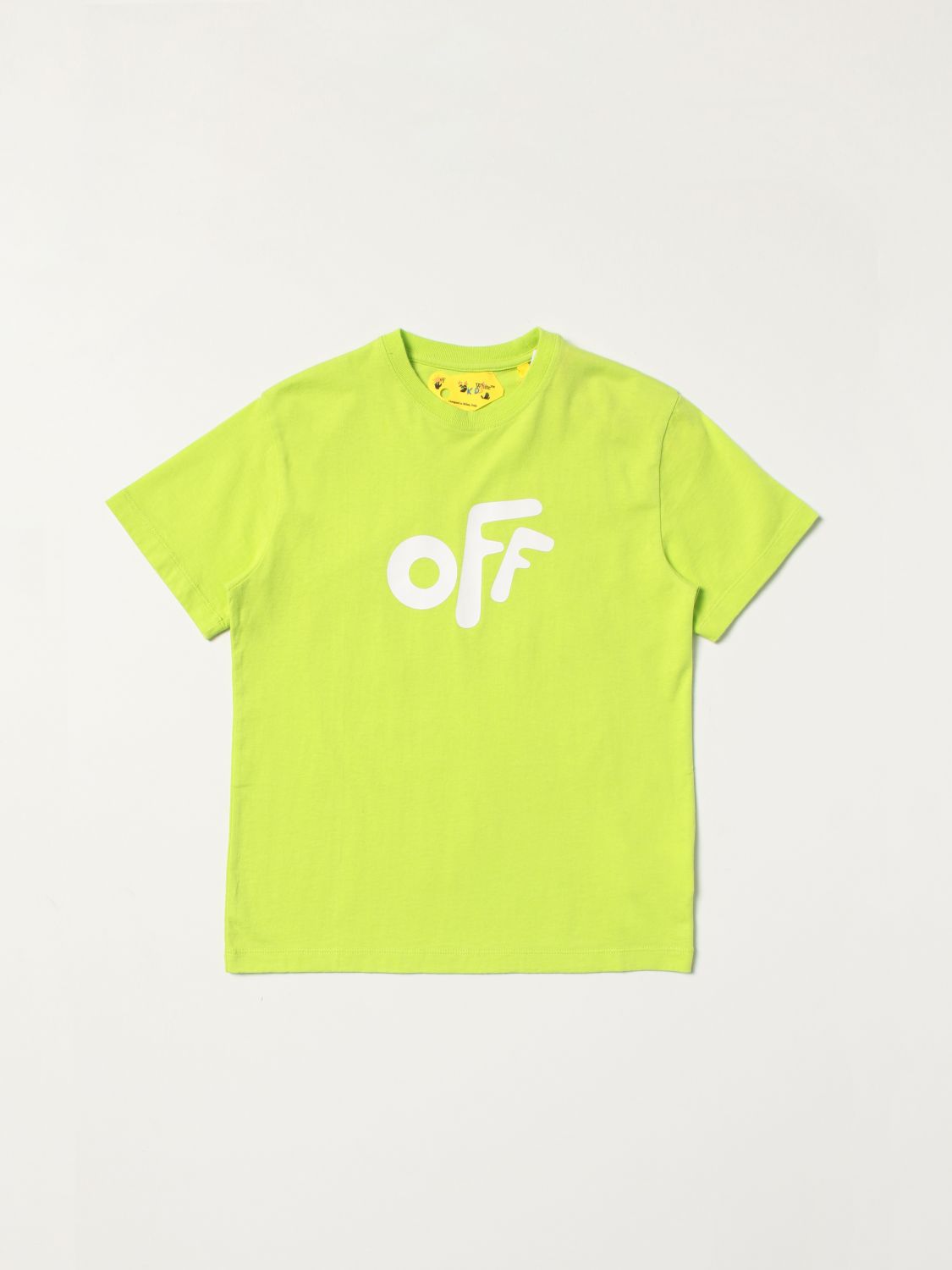 OFF-WHITE: cotton t-shirt with back print - Green | Off-White t-shirt ...