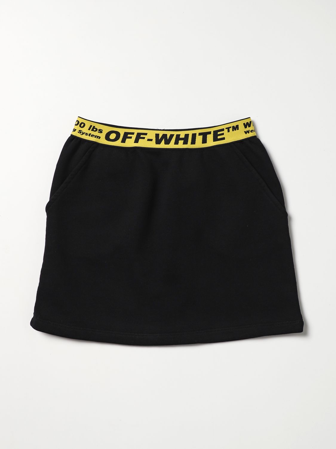 Gonna Off-White: Gonna Off-White con elastico industrial nero 1