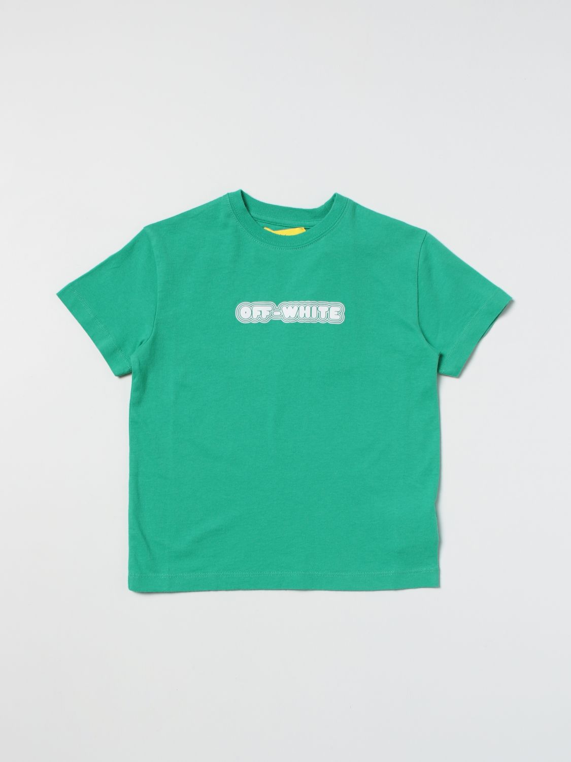 Off-white Kids' Logo T-shirt In Green