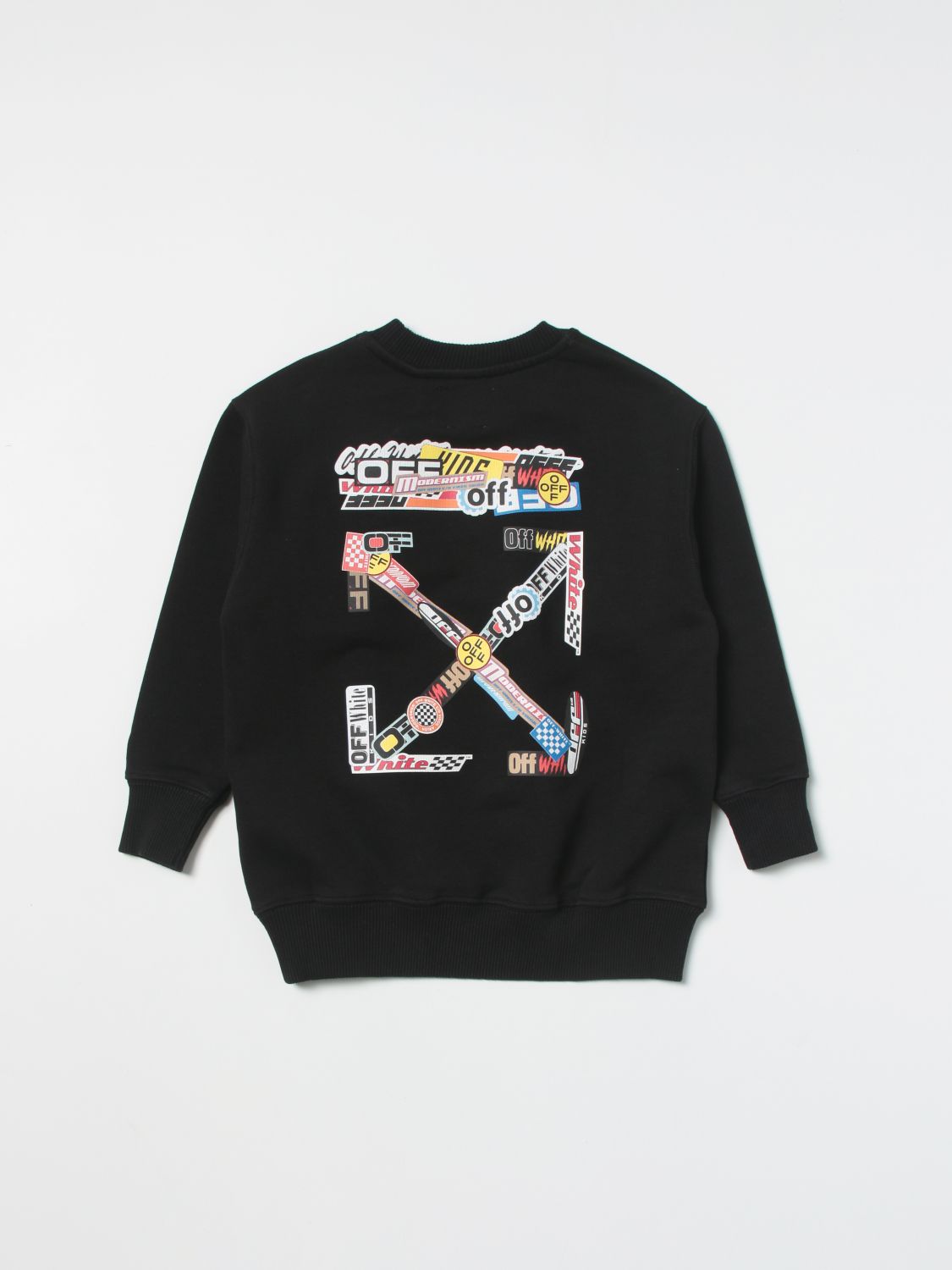 program røre ved At bygge OFF-WHITE: sweatshirt with logo - Black | Off-White sweater  OBBA001S22FLE009 online on GIGLIO.COM