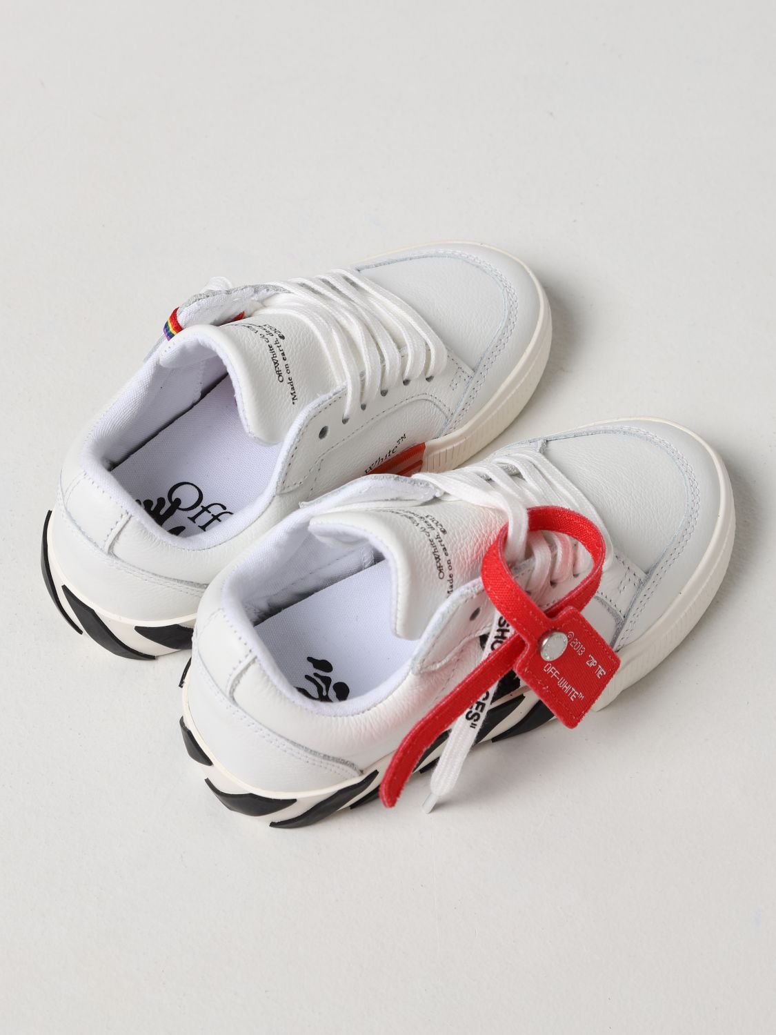 Shoes Off-White: Low Vulcanized Off-White trainers in leather white 4