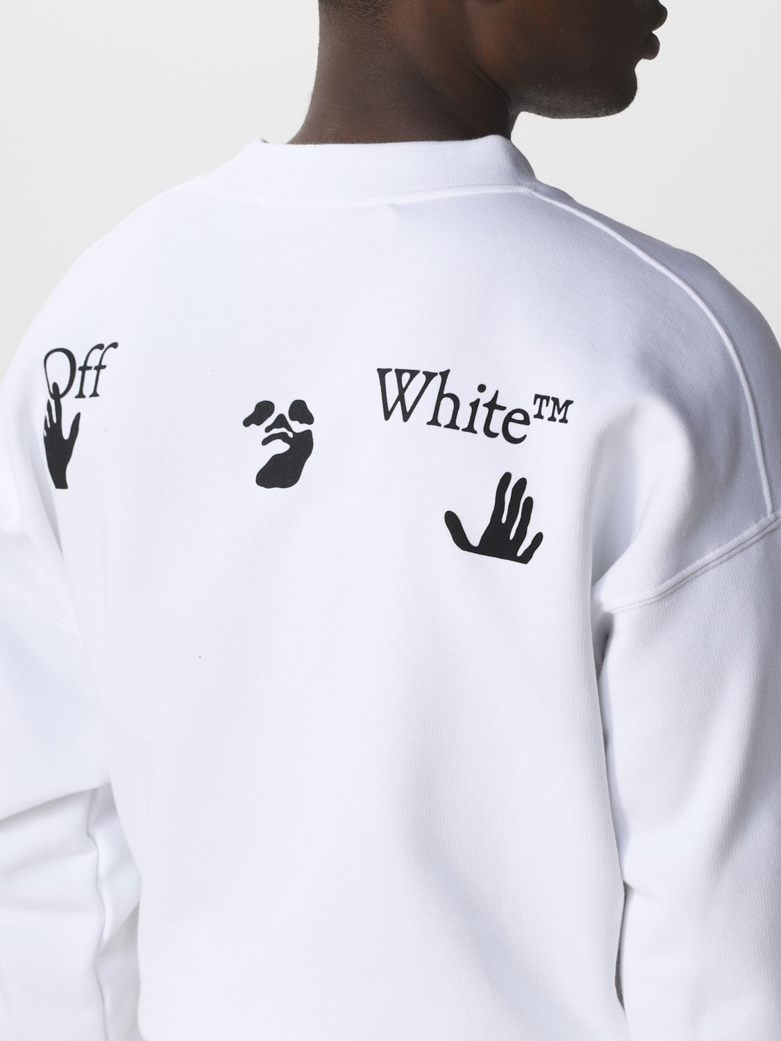 Felpa Off-White: Felpa basic Off-White con logo bianco 5