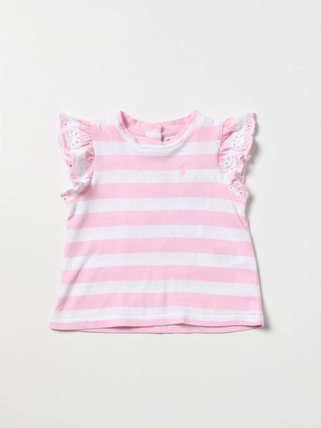 POLO RALPH LAUREN: striped T-shirt - Pink | Polo Ralph Lauren t-shirt  310862281 online on 