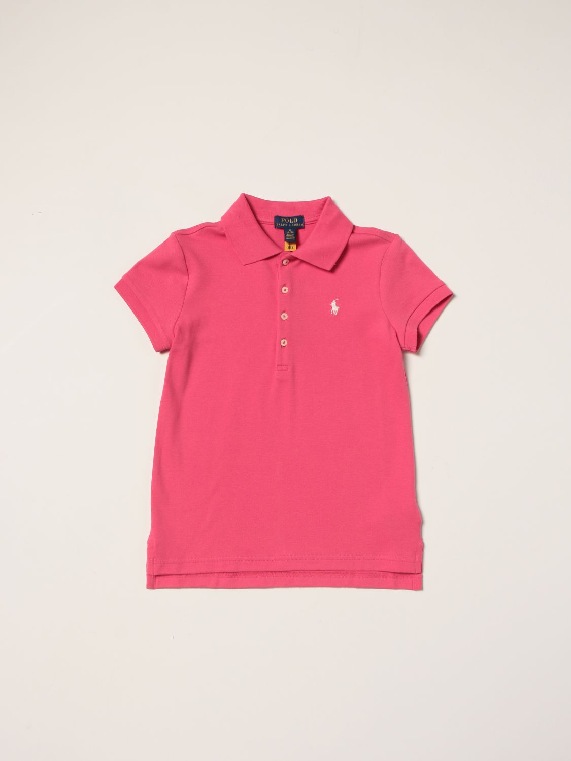 Polo Polo Ralph Lauren: Polo Polo Ralph Lauren in cotone con logo ricamato rosa 1