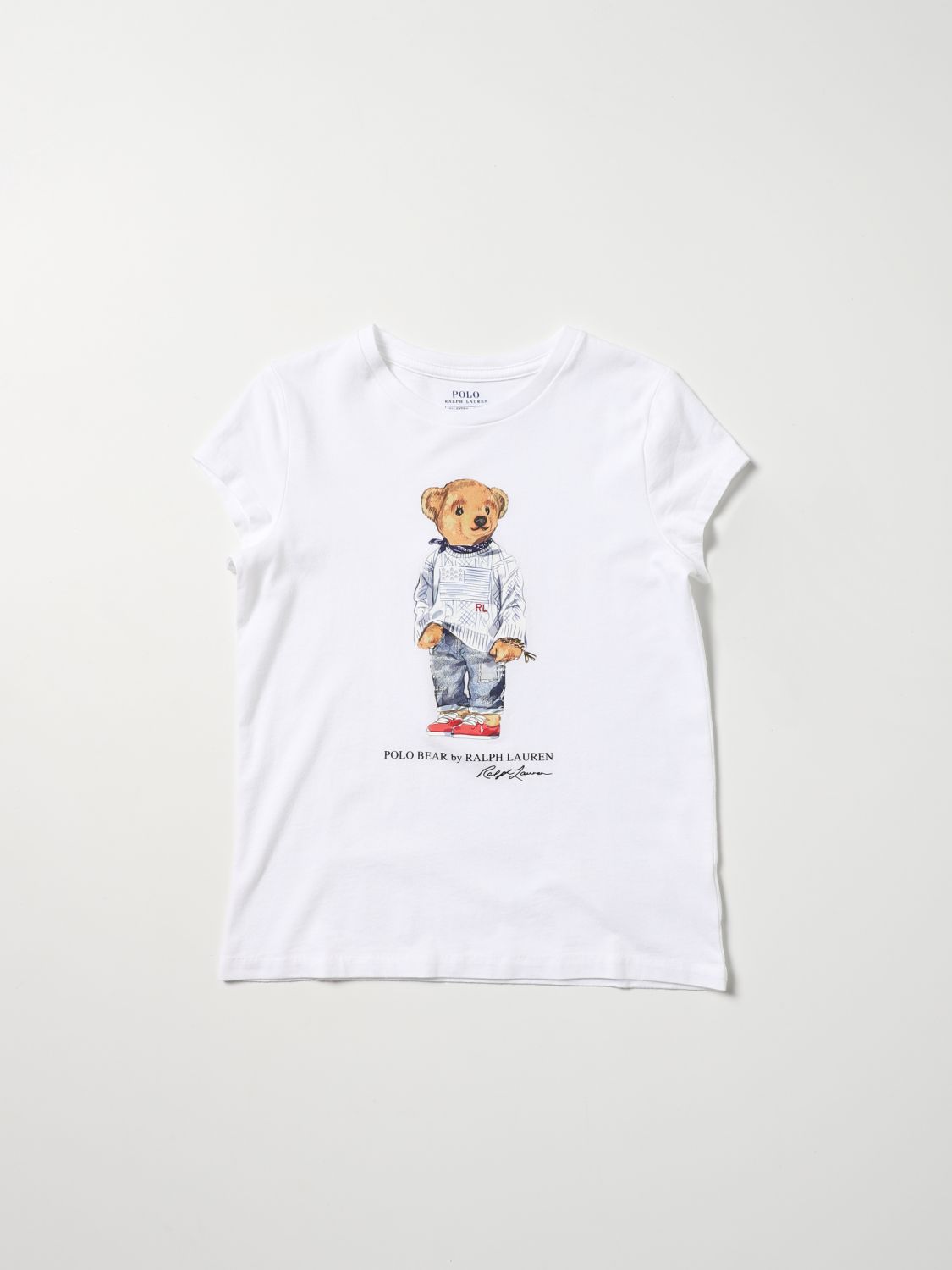 T-shirt Polo Ralph Lauren: T-shirt Polo Ralph Lauren con stampa teddy bianco 1