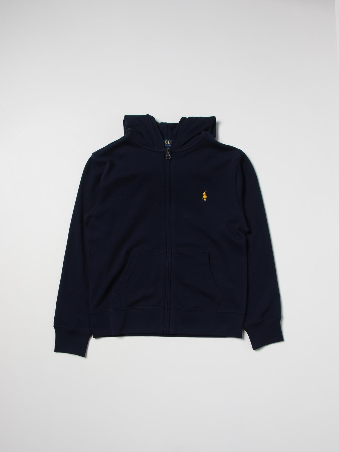 navy blue polo sweatshirt