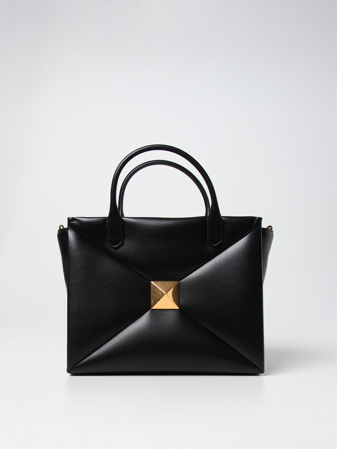 VALENTINO GARAVANI: One Stud Nappa leather bag - Black | Valentino ...