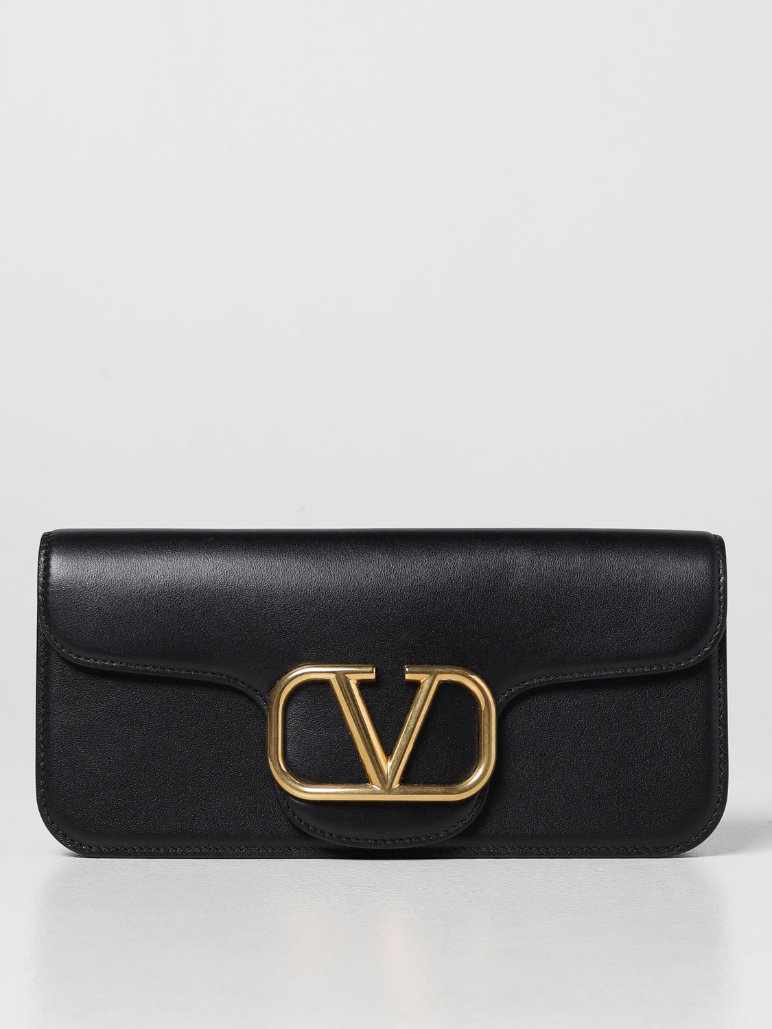 Valentino Garavani Locò Shoulder Bag In Calfskin In Black | ModeSens