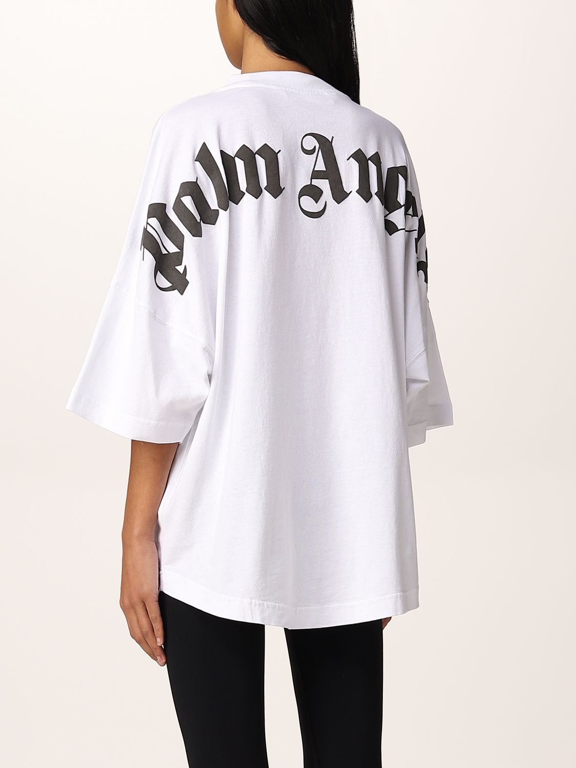 PALM ANGELS: cotton t-shirt with logo ...