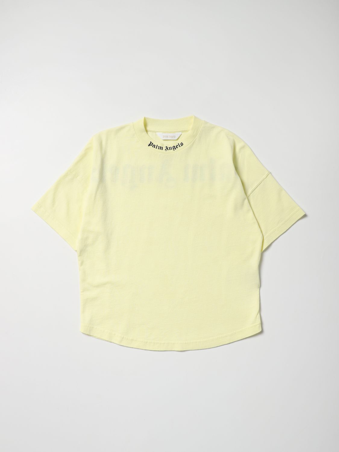 Palm Angels Kids' Logo T-shirt In Yellow | ModeSens