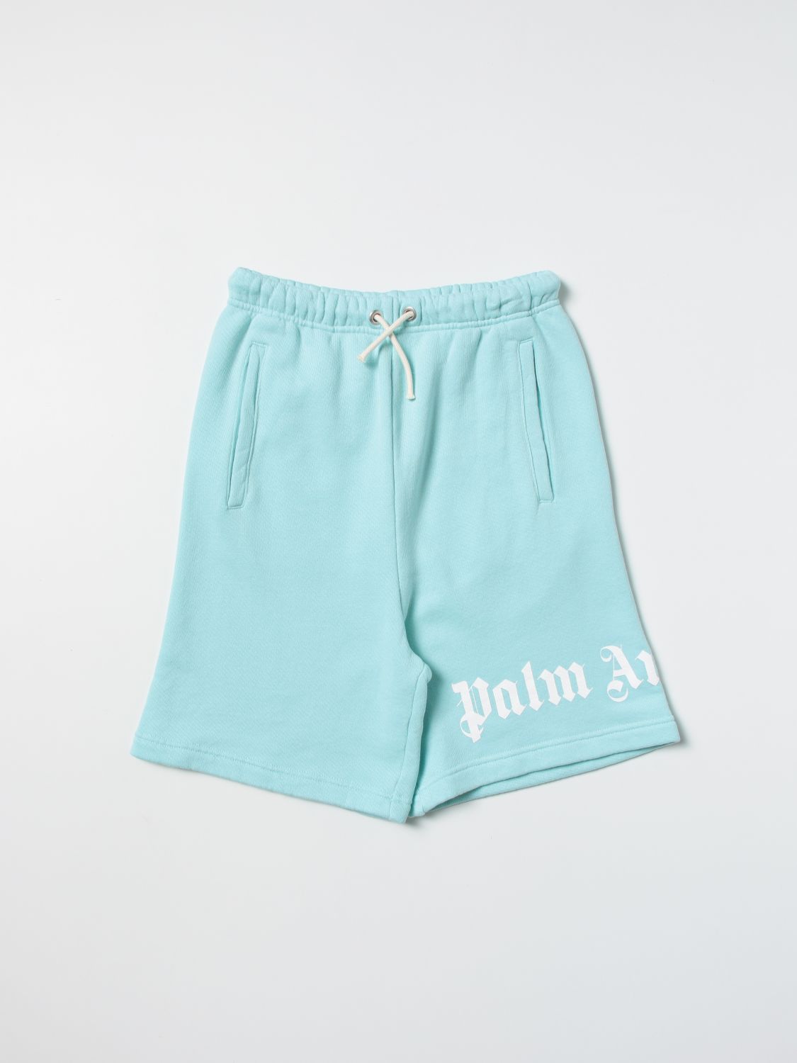 Palm Angels Kids'  Girls Light Blue Cotton Shorts