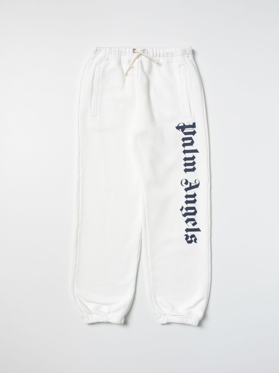 Palm Angels Kids' Cotton Jogger Trousers In White