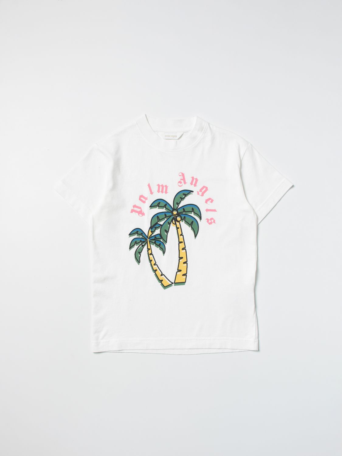 Palm Angels Kids' T-shirt With Graphic Print In White
