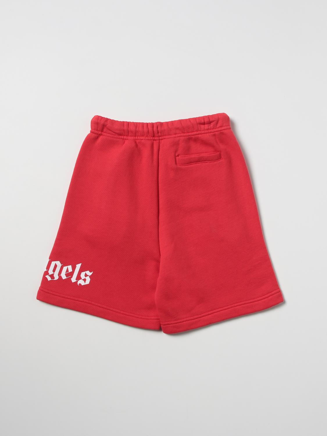 PALM ANGELS: Short felpa logo over - Rosso | Pantaloncino Palm Angels  PBCI002S22FLE001 GIGLIO.COM
