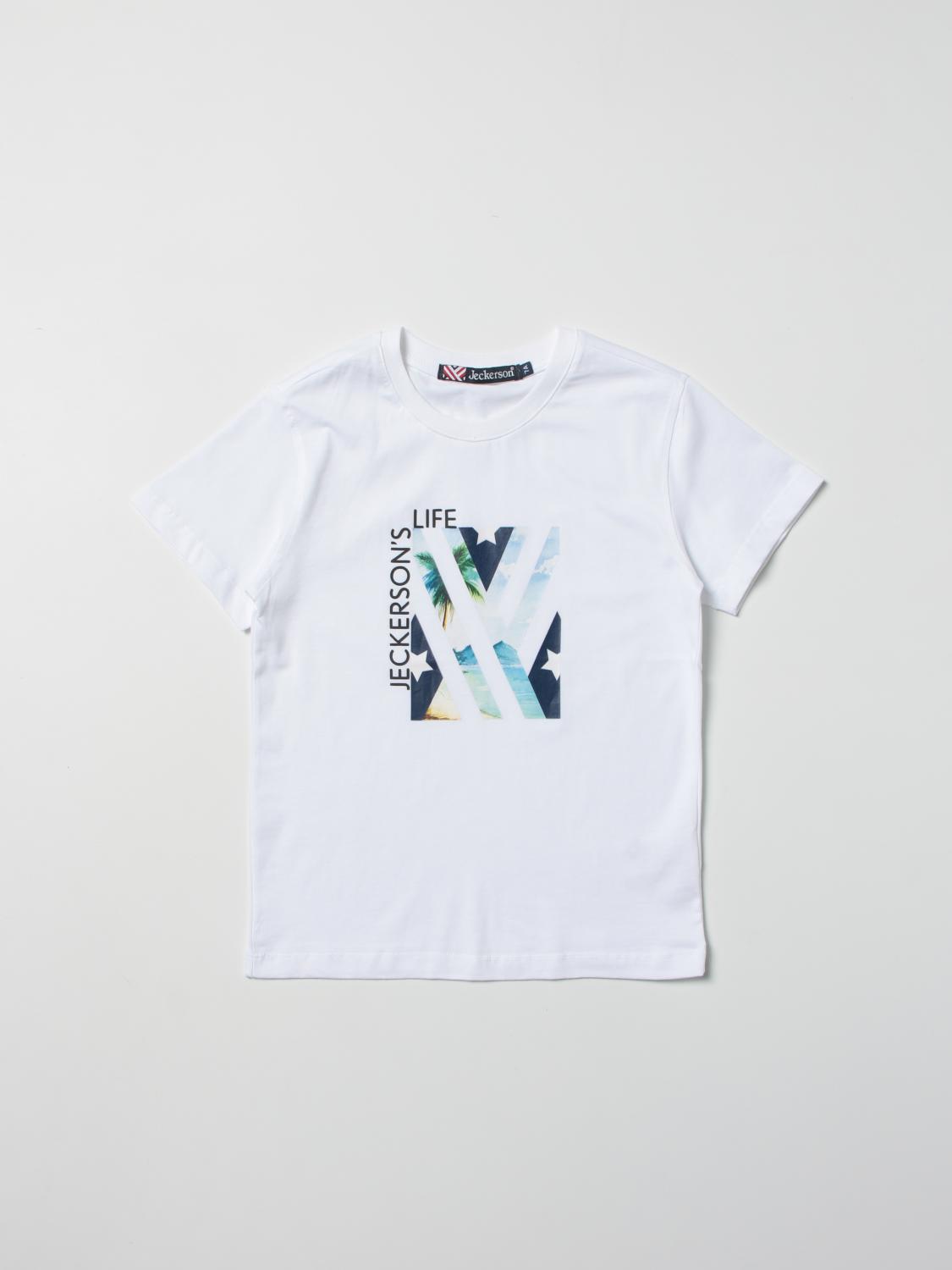 JECKERSON: t-shirt in cotton with print - White | T-Shirt Jeckerson JB2754  GIGLIO.COM