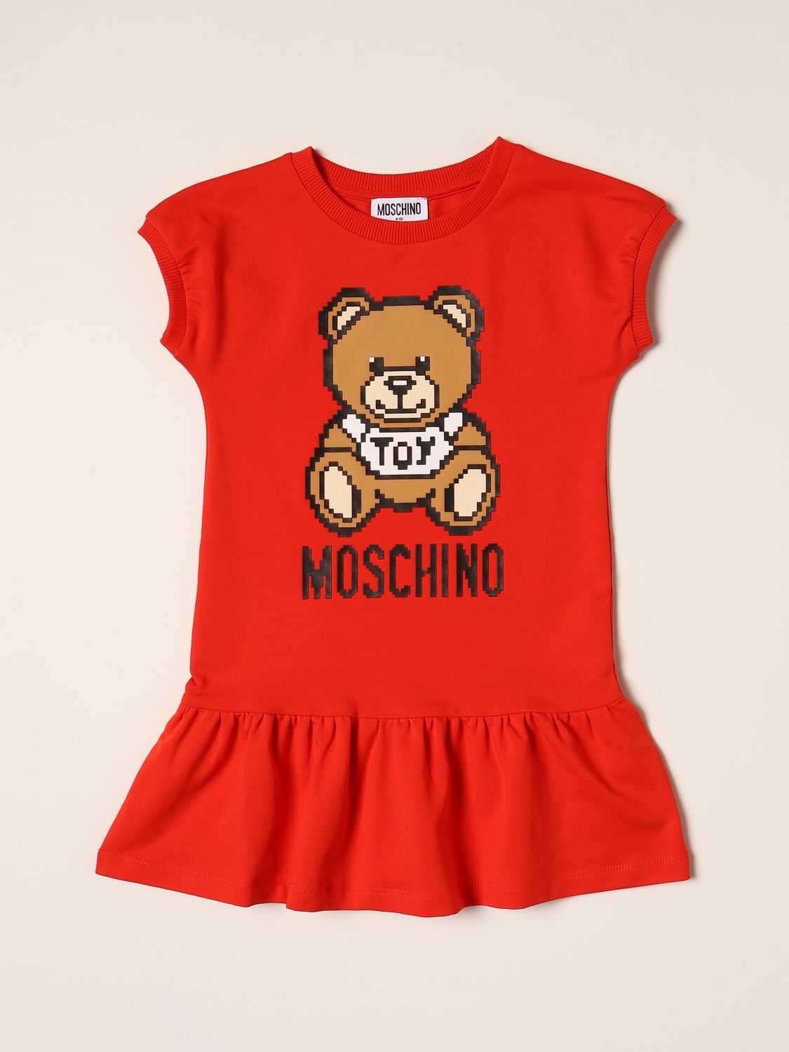 Abito Moschino Kid: Abito Moschino Kid in cotone con Teddy Bear rosso 1