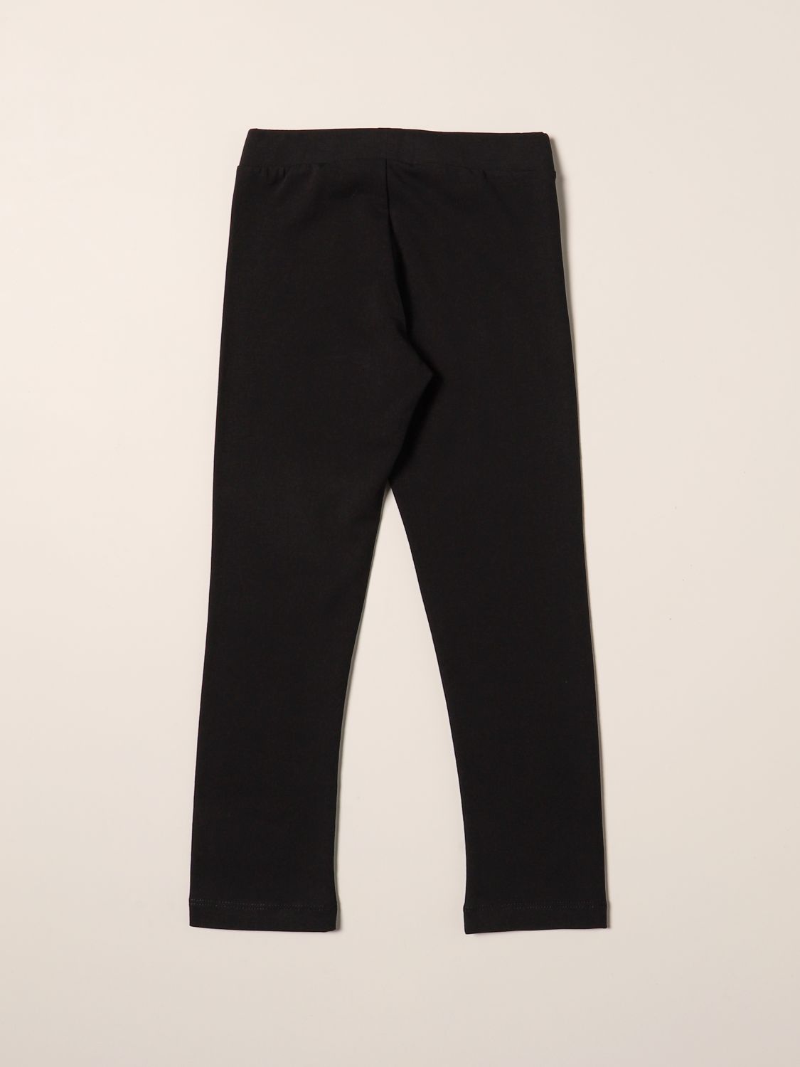 Pants Moschino Kid: Moschino Kid cotton leggings with logo black 2