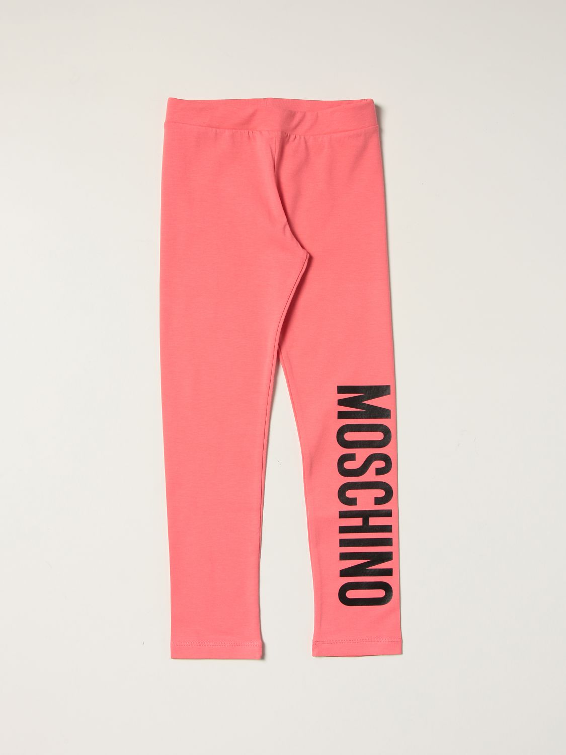 Trousers Moschino Kid: Moschino Kid cotton leggings with logo fuchsia 1