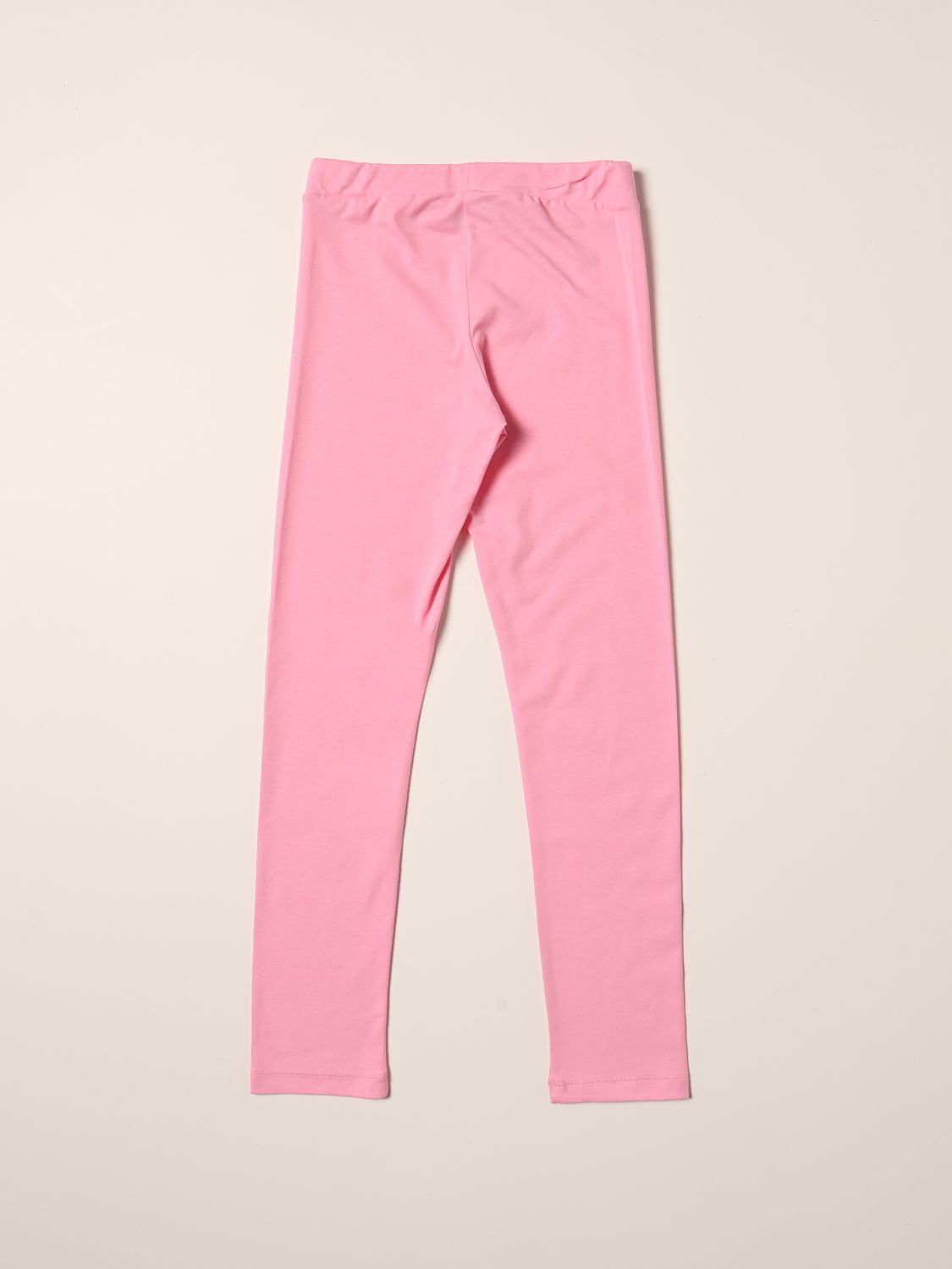 Pants Moschino Kid: Moschino Kid cotton leggings with logo pink 2