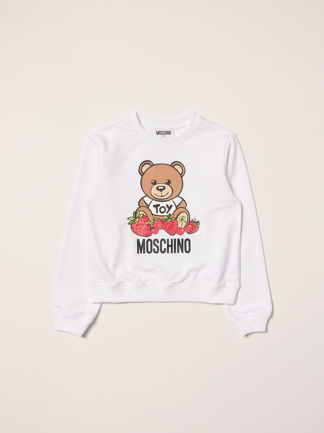 MOSCHINO KID: sweatshirt with Teddy Bear print - White | Moschino Kid ...