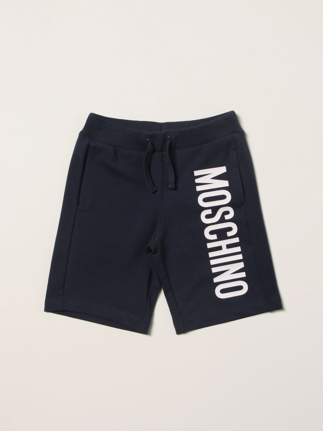 Pantaloncino Moschino Kid: Bermuda Moschino Kid in cotone con logo blue 1