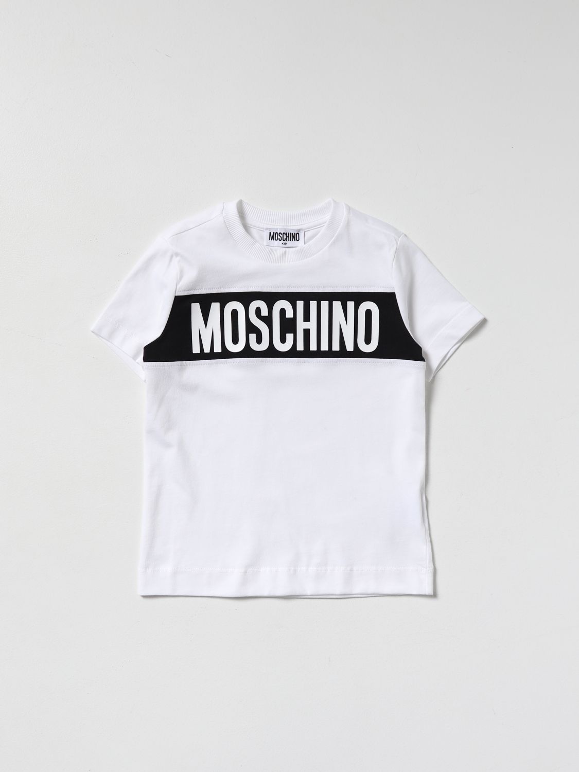 MOSCHINO KID: t-shirt with logo print - White | Moschino Kid t-shirt ...