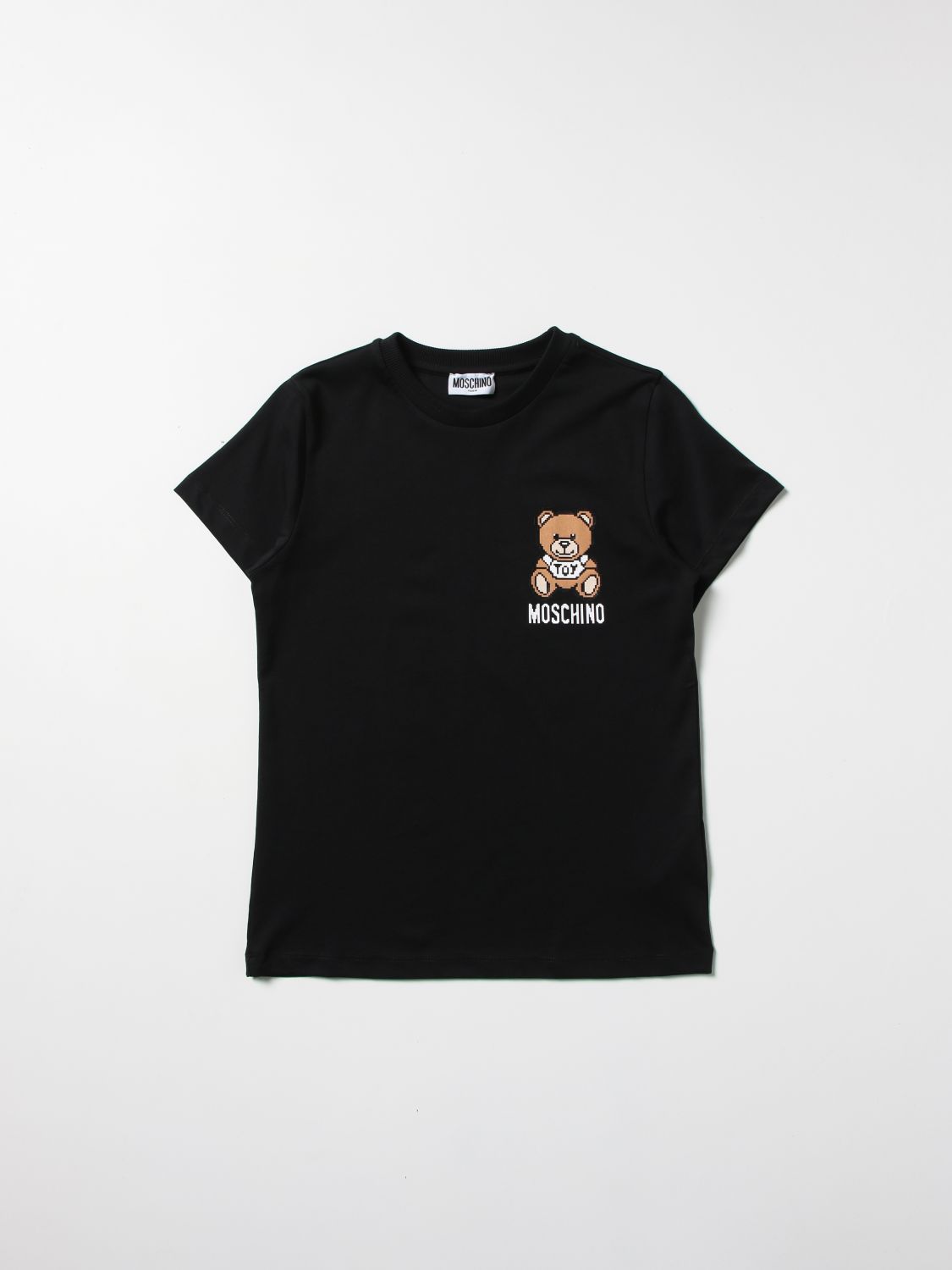 【国内正規品】 2022SS MOSCHINO KIDS BAGグラフィックTシャツ BK (B-10Y):【即発送可能】