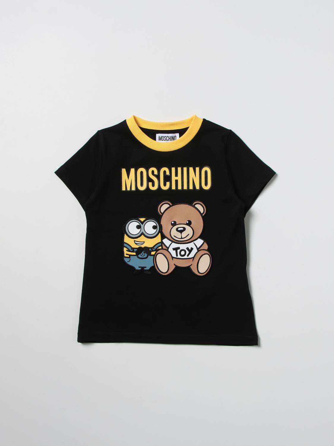 MOSCHINO KID T-SHIRT WITH TEDDY BEAR MINIONS PRINT,360218002