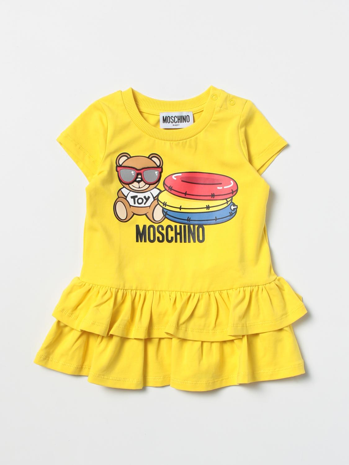 Moschino T-shirt neonato con patch orsetto bianco
