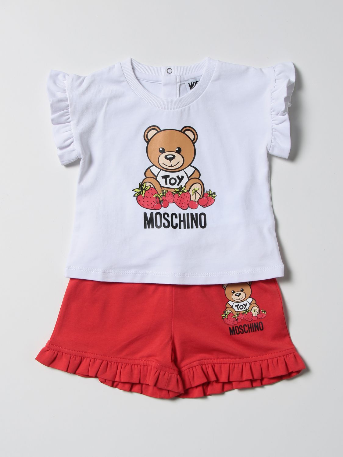 Mayordomo Frase Transparentemente Outlet de Moschino Baby: Mono para bebé, Rojo | Mono Moschino Baby  MDG00HLBA00 en línea en GIGLIO.COM