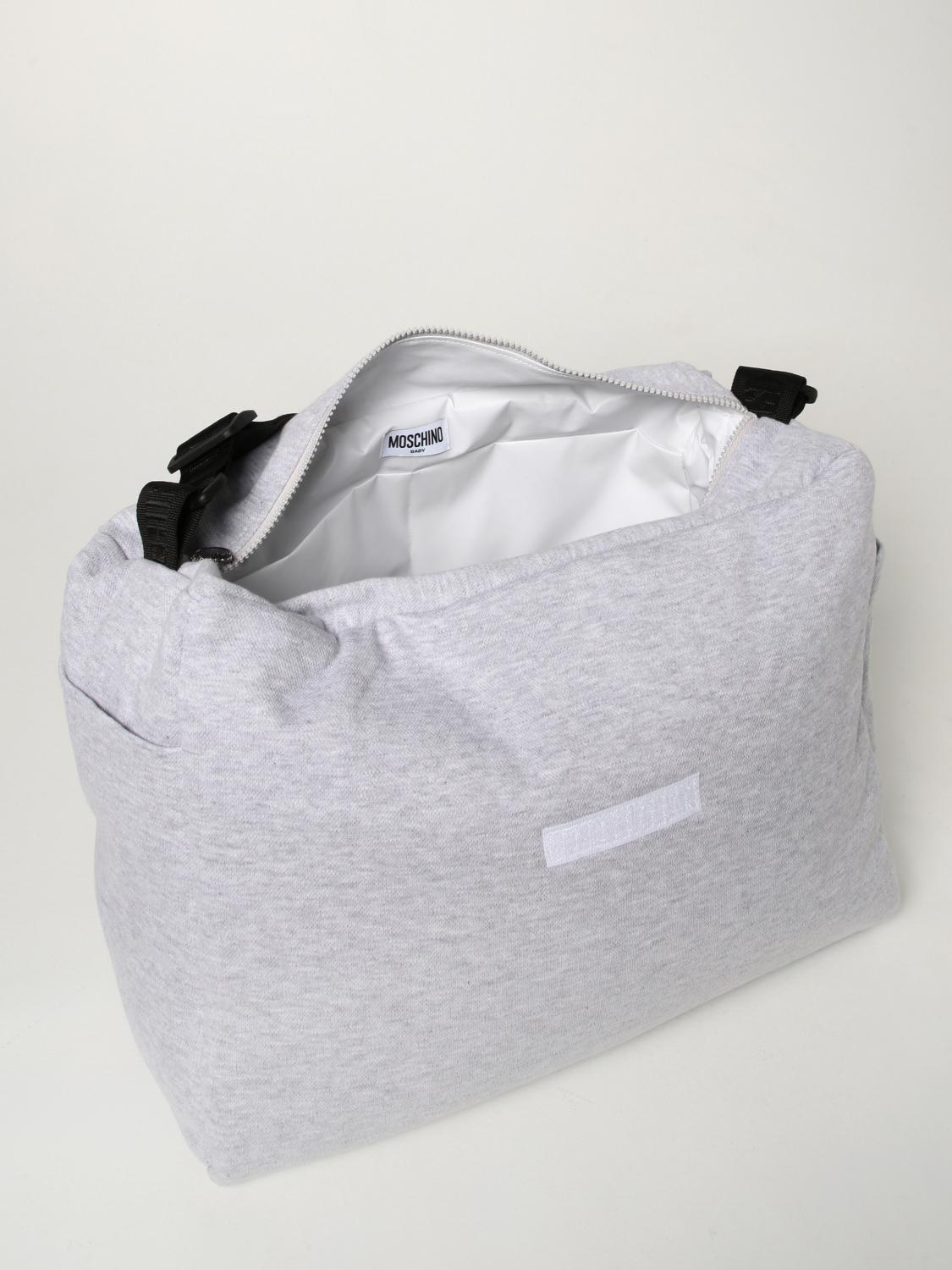 MOSCHINO BABY cotton diaper bag Grey Moschino Baby bag MOX03D