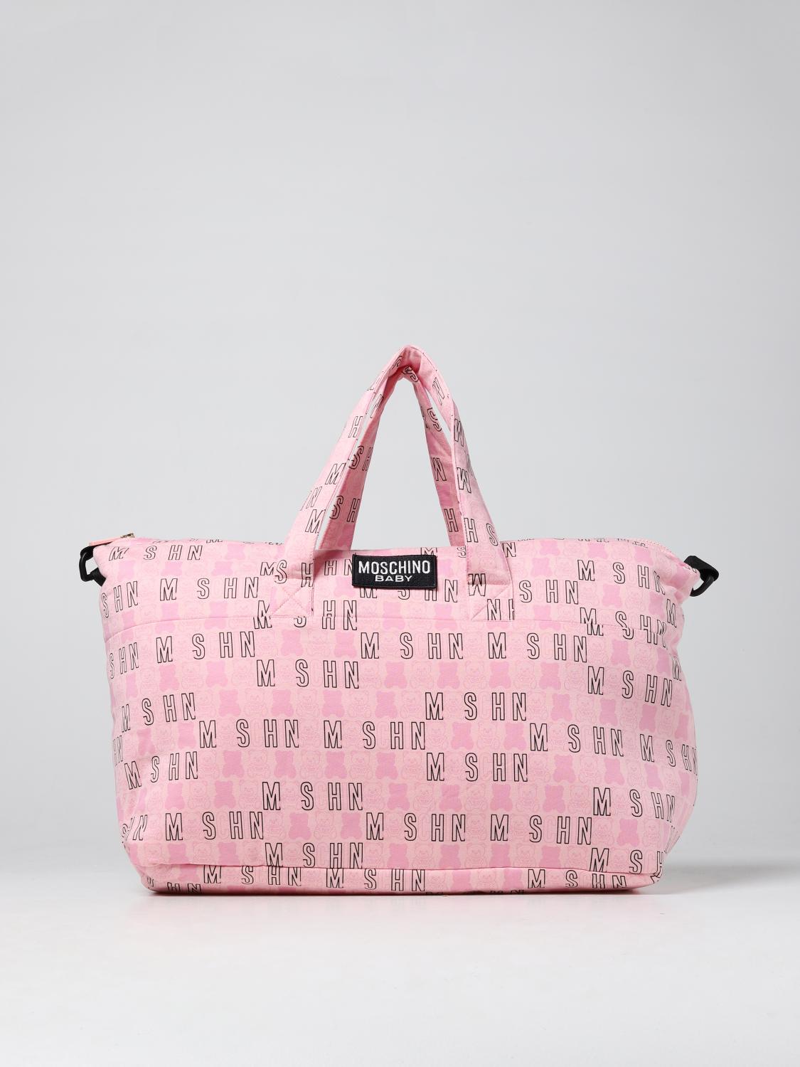 MOSCHINO BABY: Diaper bag in tessuto stampato - Rosa | Borsa Moschino Baby  MPX03ALCB20 GIGLIO.COM