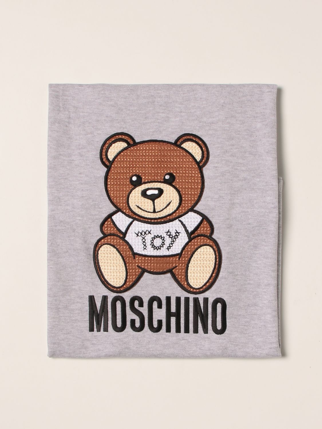 Copertina Moschino Baby: Copertina Teddy Bear Moschino baby in cotone grigio 1