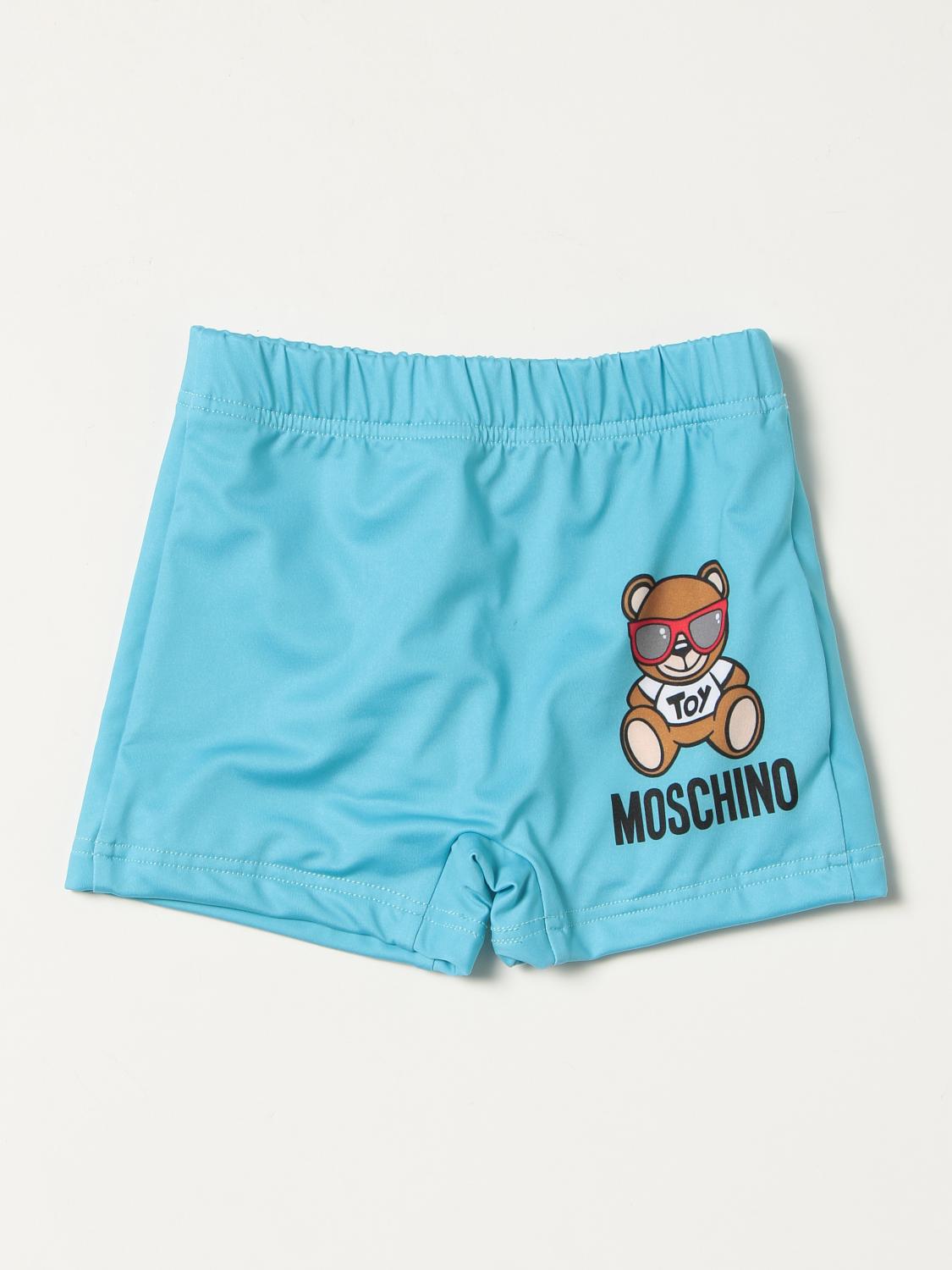MOSCHINO BABY swim shorts with Teddy logo Gnawed Blue Moschino