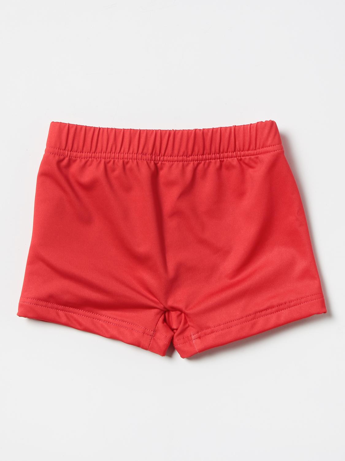 MOSCHINO BABY swim shorts with Teddy logo Red Moschino Baby