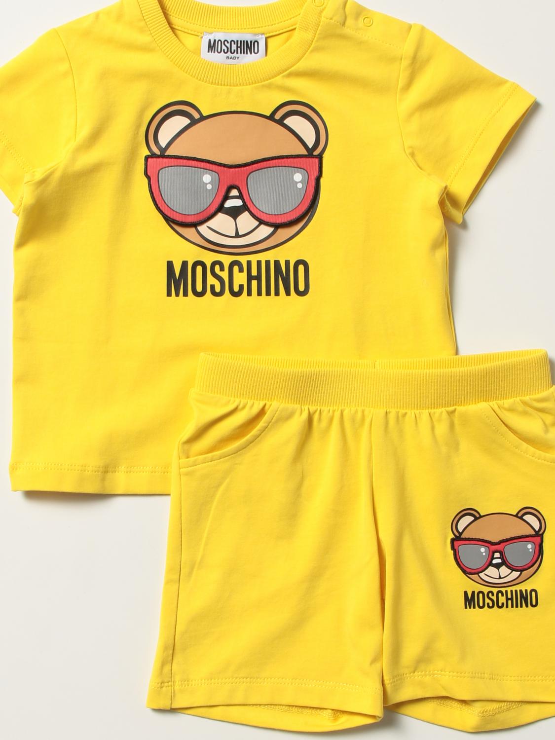 MOSCHINO BABY tshirt + shorts set Yellow Moschino Baby jumpsuit