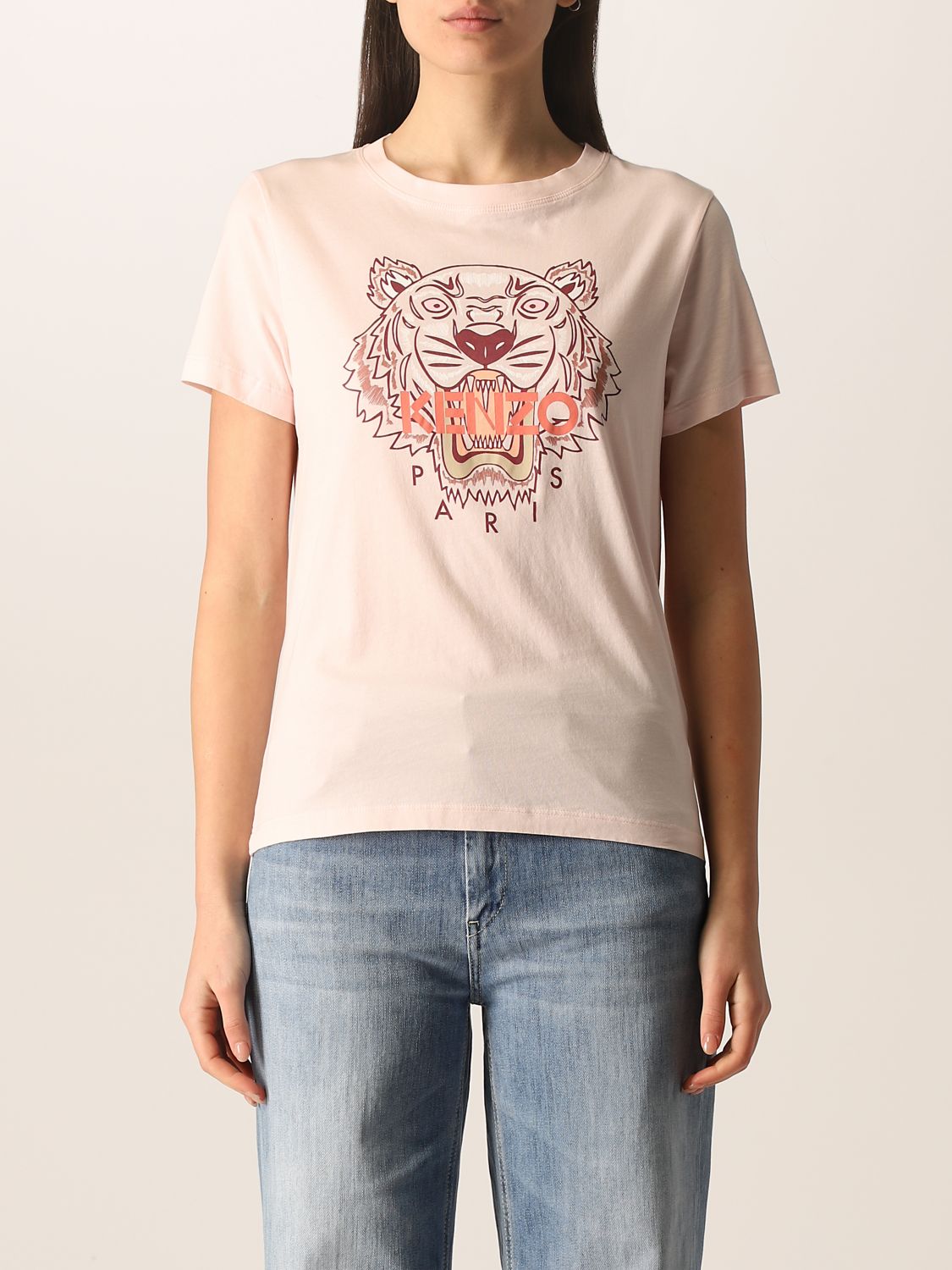 KENZO: T-shirt with Tiger - Pink | Kenzo t-shirt FC52TS8464YM on