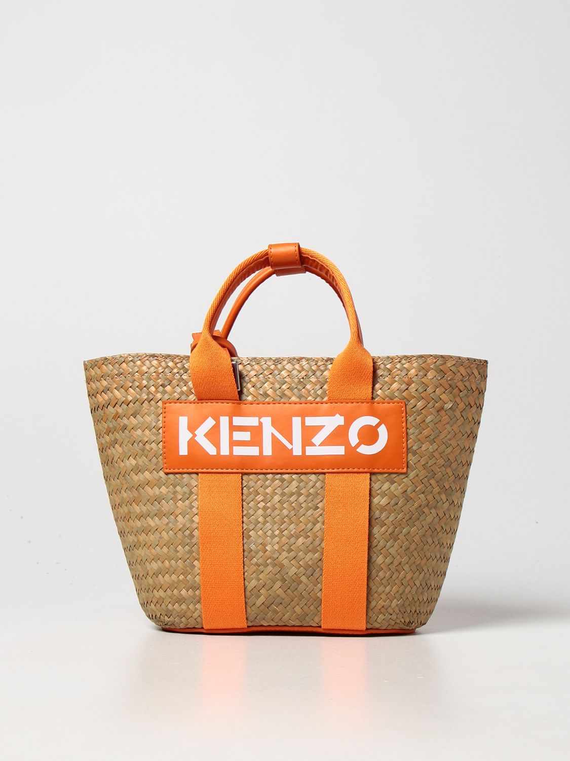 KENZO: raffia bag - Orange | Kenzo tote bags FC52SA950B09 online 