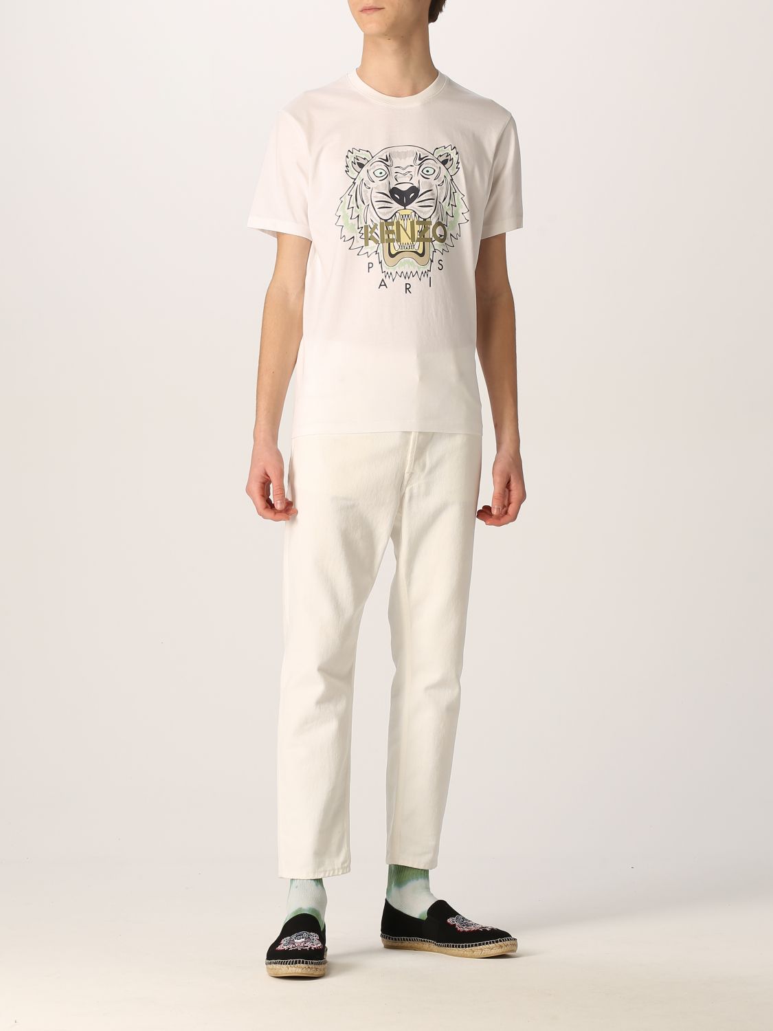 T-shirt Kenzo: T-shirt Kenzo in cotone con logo e Tigre bianco 2
