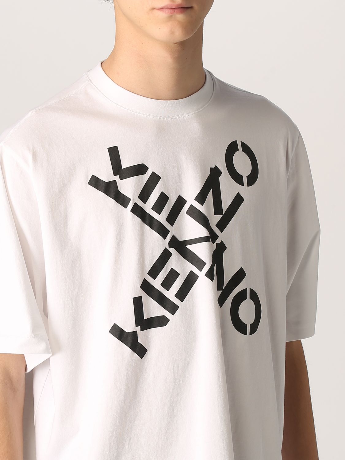 T-shirt Kenzo: T-shirt Kenzo in cotone con logo bianco 5