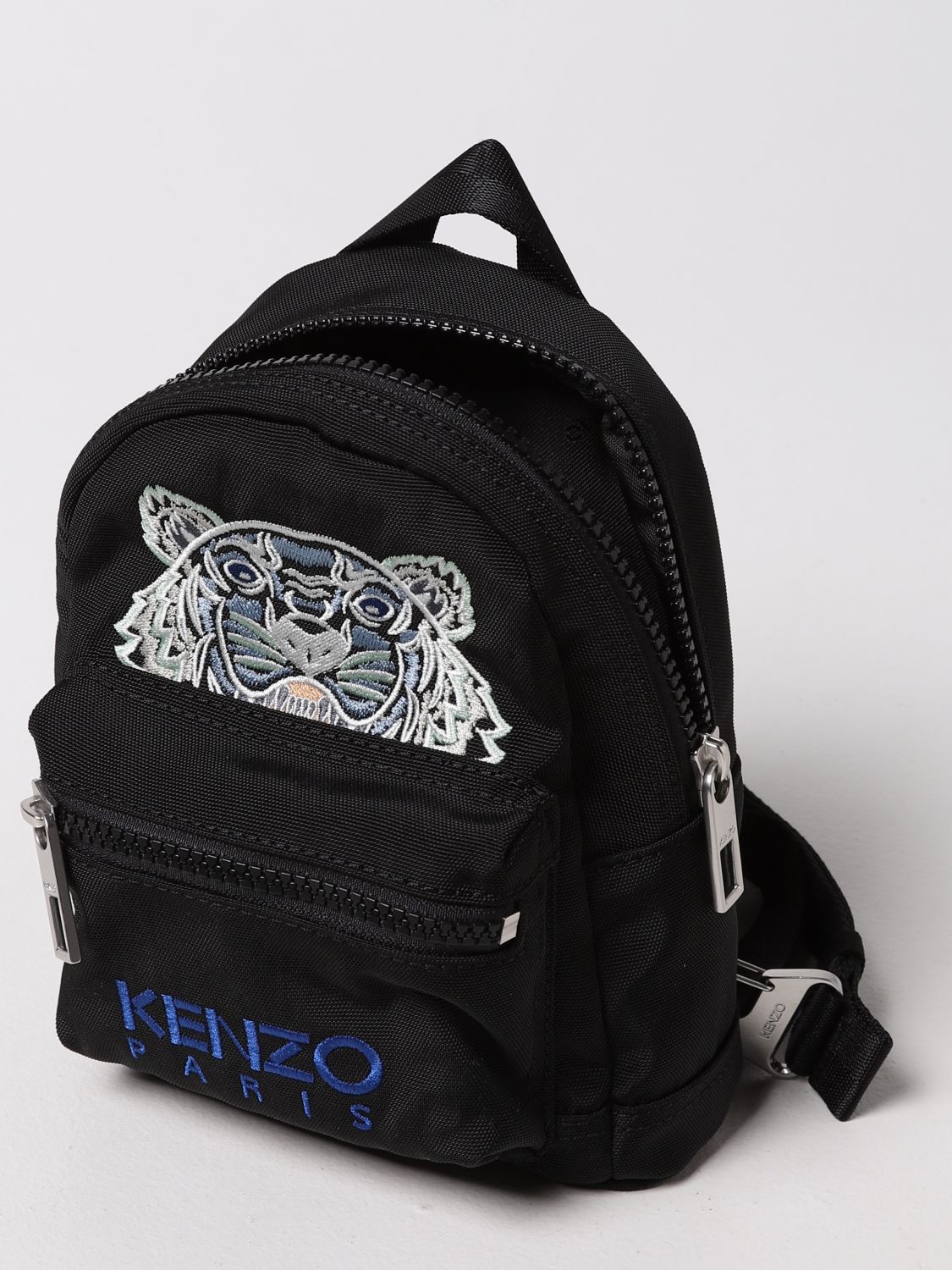 Backpack Kenzo: Kenzo backpack in technical canvas with embroidered Tiger black 4