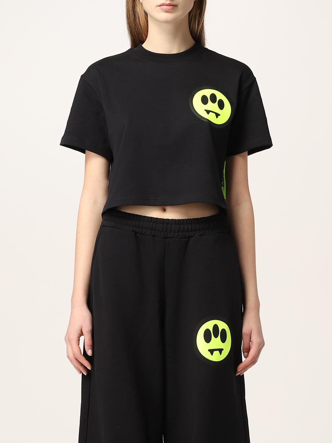BARROW: T-shirt in cotone con Smile e logo - Nero | T-Shirt Barrow 031359  GIGLIO.COM