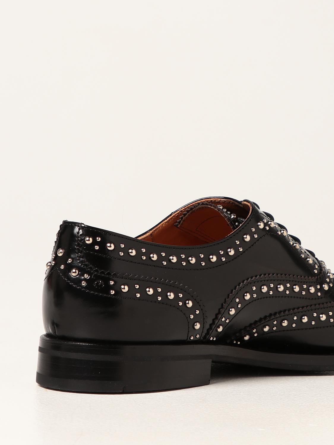 CHURCH'S: Burwood brushed leather brogues with studs - Black