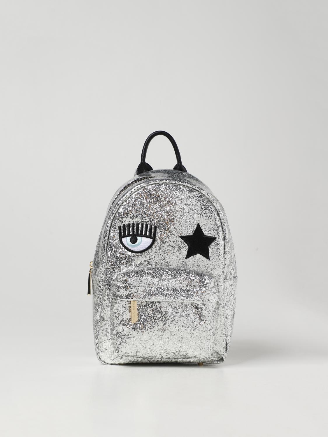 CHIARA FERRAGNI: Zaino Eyestar con glitter - Argento | Zaino Chiara  Ferragni 72SB4BO4ZS146 GIGLIO.COM