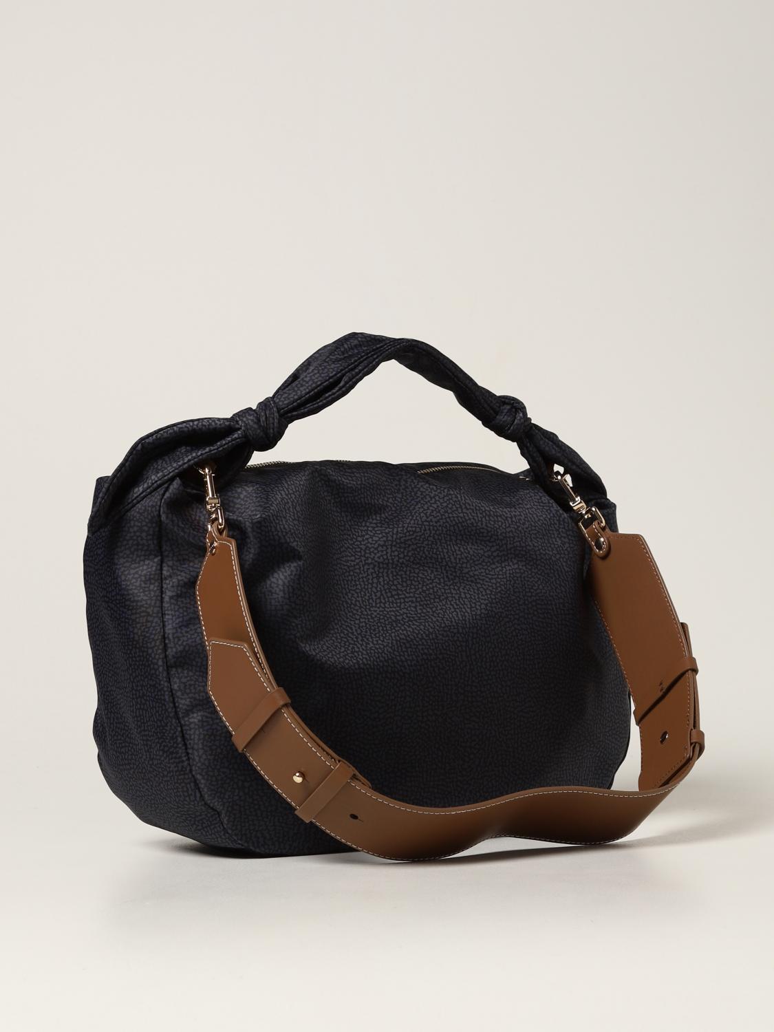 BORBONESE: Borsa Duna in nylon OP riciclato - Marrone | Borsa A Spalla  Borbonese 933377I15 GIGLIO.COM