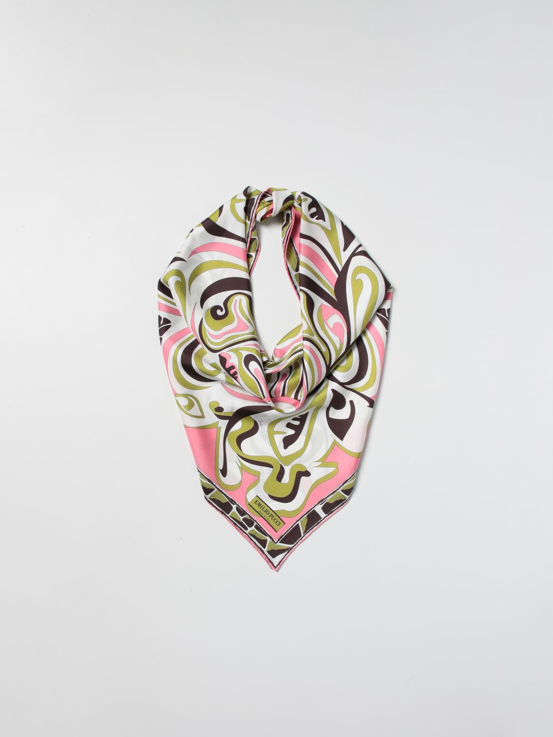 EMILIO PUCCI: neck scarf for woman - Pink  Emilio Pucci neck scarf 1UGB52  1UN52 online at