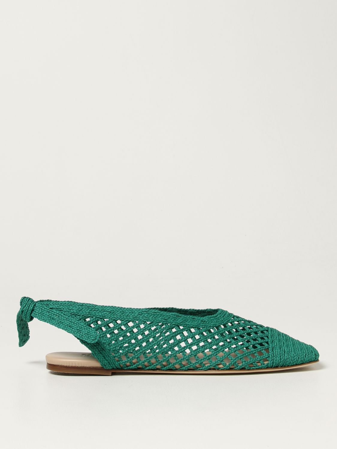 Flat shoes Hereu: Losia Hereu slingback in mesh fabric green 1