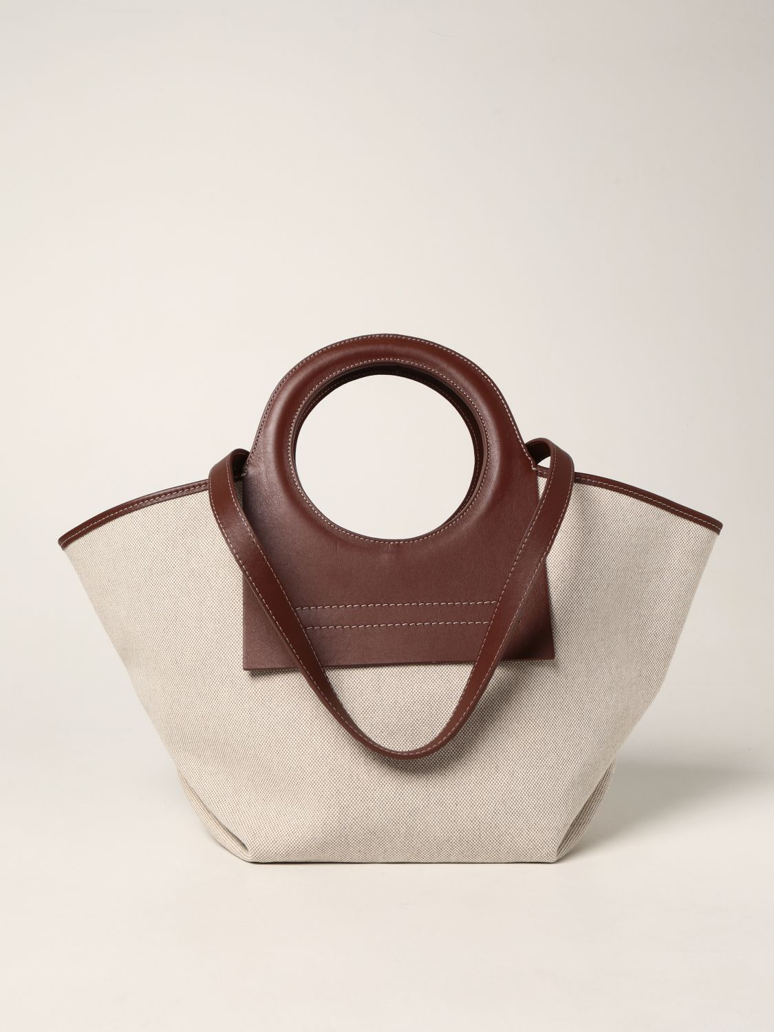 Hereu Cala Tote Bag In Canvas And Leather In Beige | ModeSens
